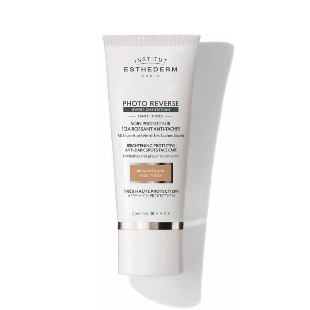 Institut Esthederm Photo Reverse tonēts ļoti augstas aizsardzības fluīds sejai ar pigmentācijas plankumiem 50 ml