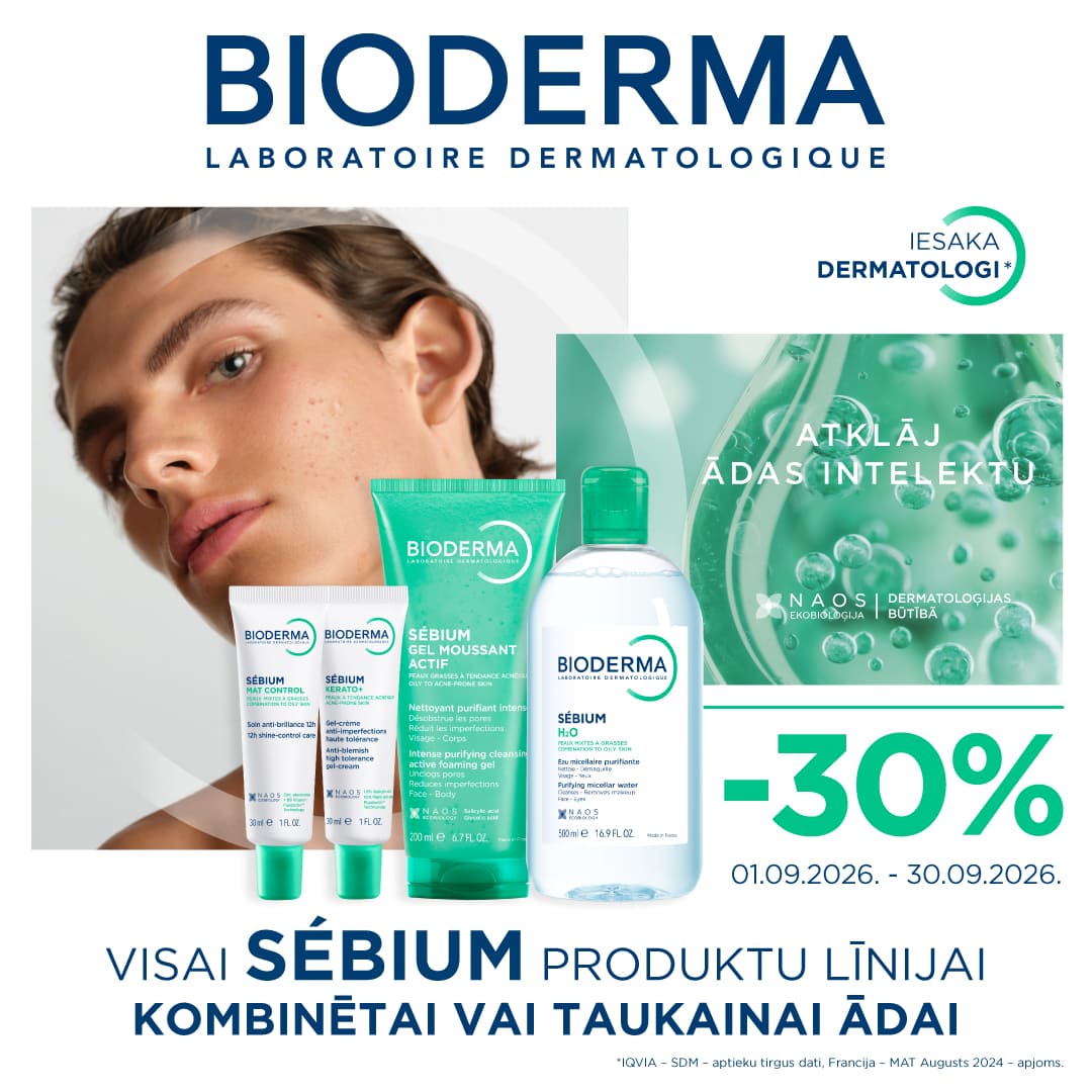 Bioderma Sebium līnijas akcija ar 30% atlaidi