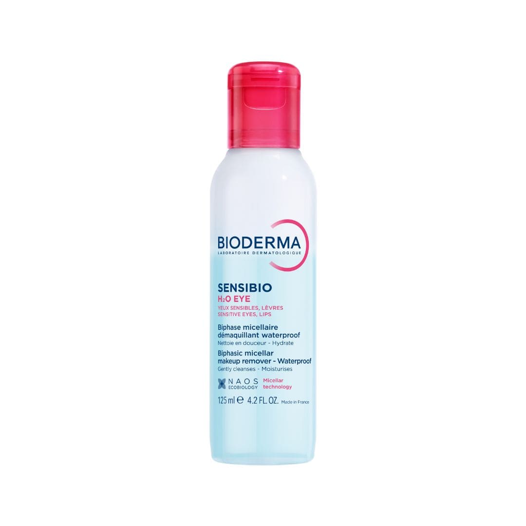 BIODERMA Sensibio H2O eye divfāžu attīrošais ūdens 125 ml