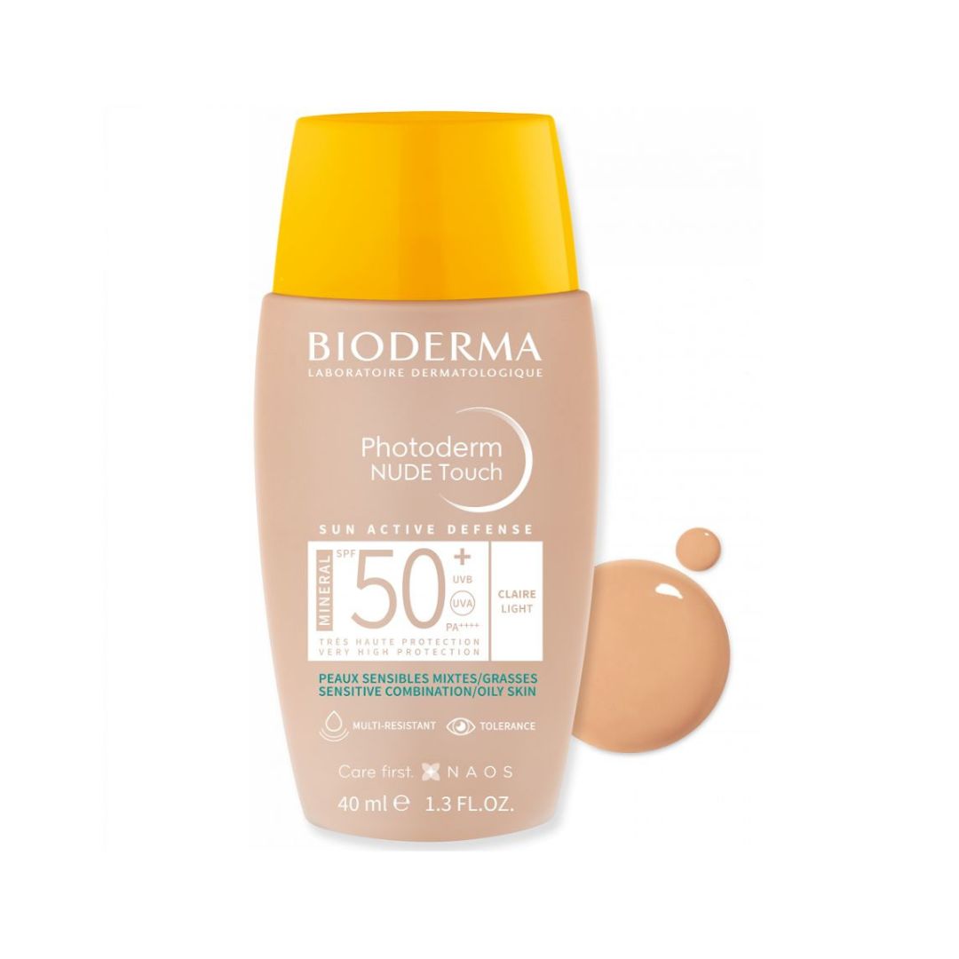 BIODERMA Photoderm NUDE Touch SPF 50+ gaiši tonēts saules aizsarglīdzeklis 40 ml