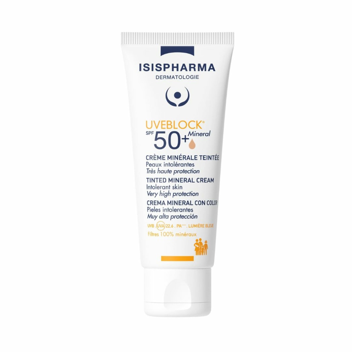 ISISPHARMA UVEBLOCK SPF 50+ Mineral tonēts minerālo filtru krēms 40ml