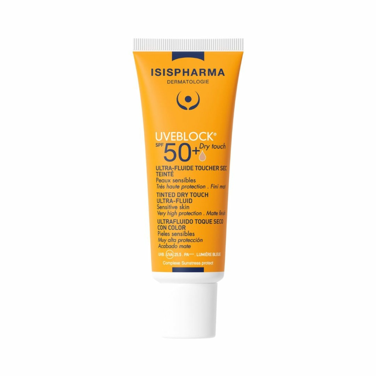 ISISPHARMA UVEBLOCK SPF50+ Dry touch tonēts aizsargfluīds taukainai ādai 40ml